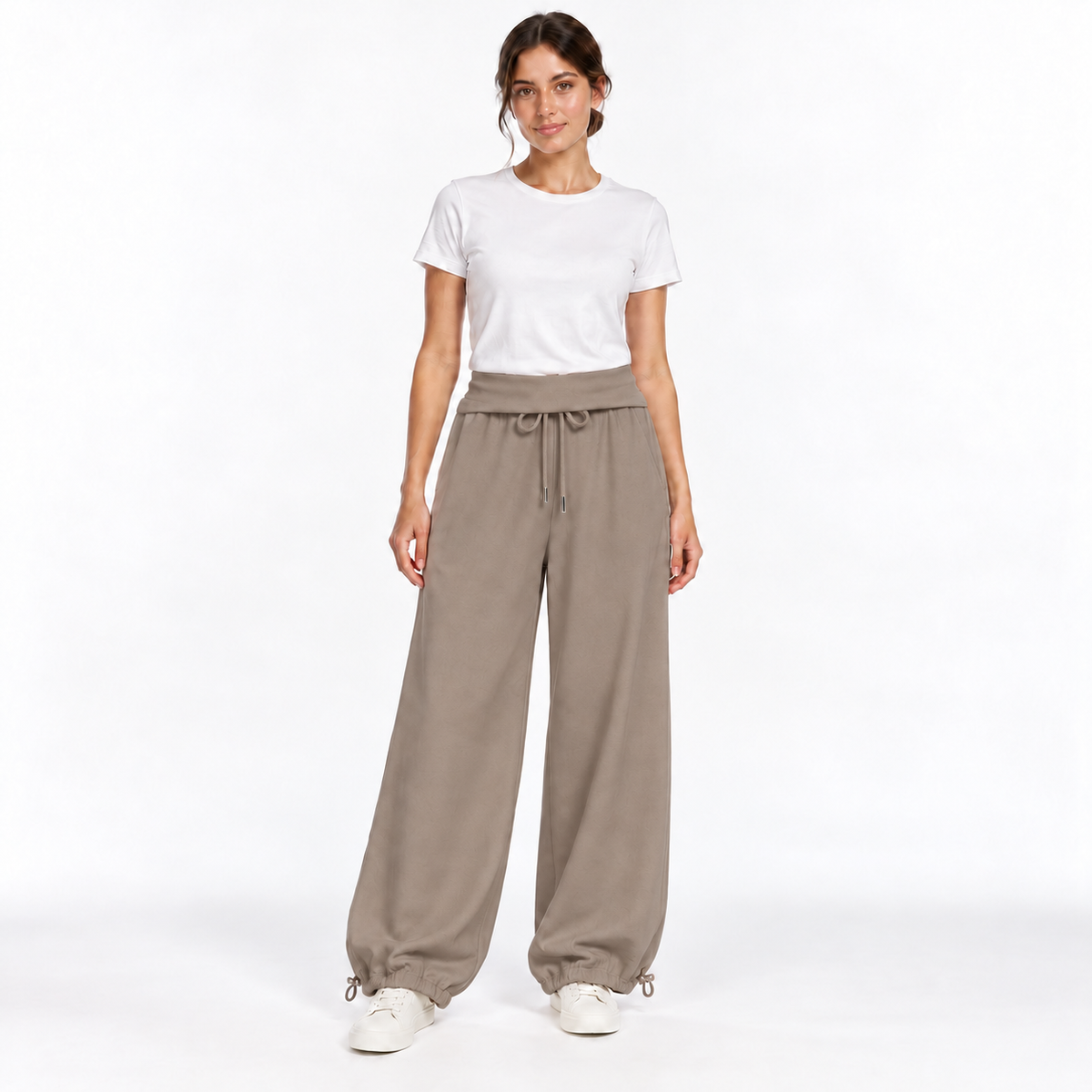 Pantalon Évasion – Femme à taille rabattue et chevilles ajustables