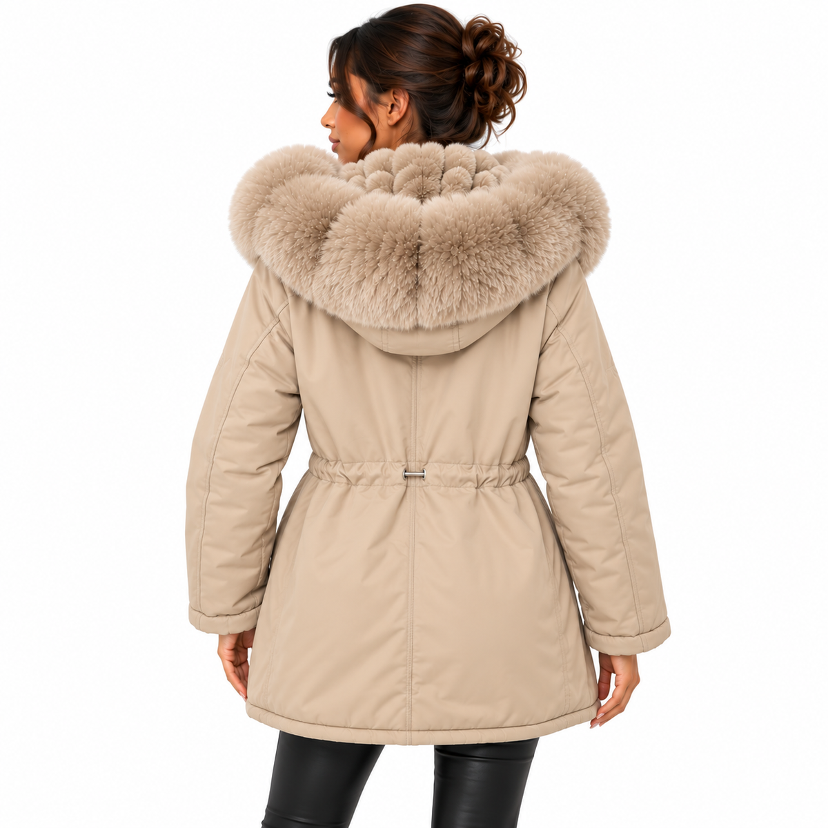 Parka Courte Femme à Capuche en Fausse Fourrure – Doublure Intégrale Douce et Chaude
