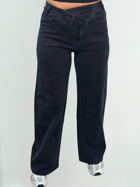 Jeans croisé noir