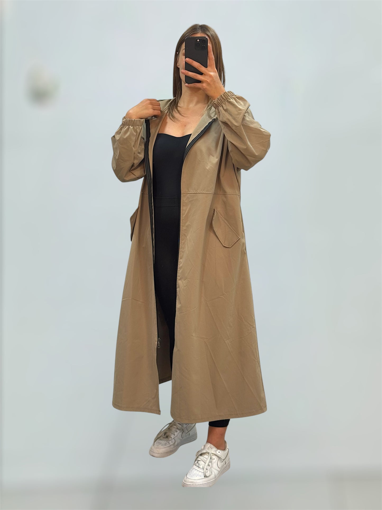 Parka longue poches