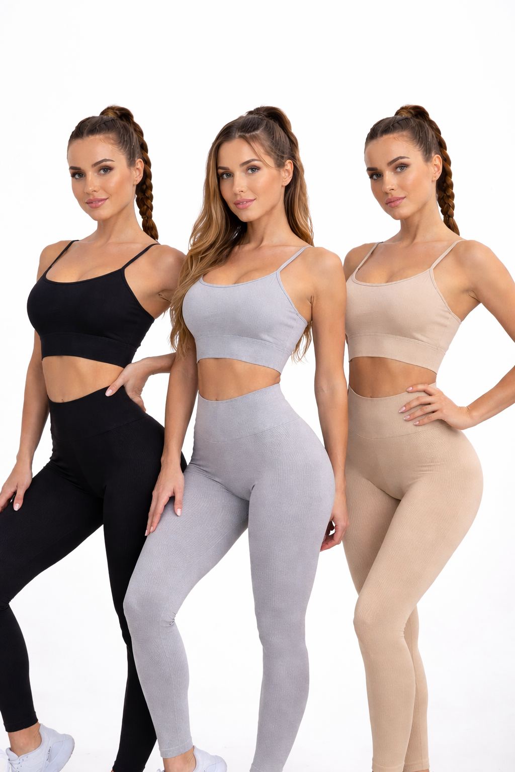 Ensemble sport sculptant seamless – legging taille haute & brassière maintien – coupe seconde peau