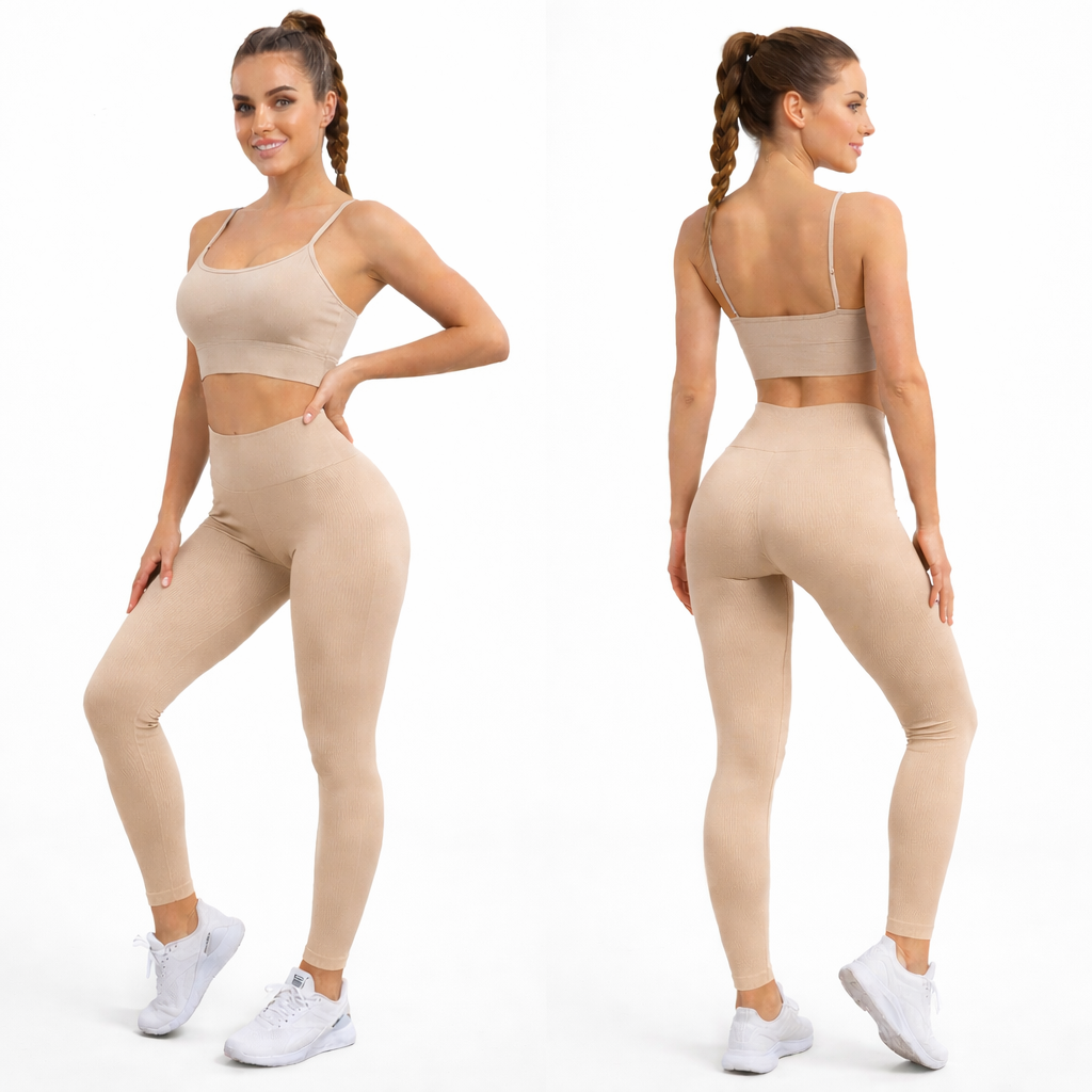 Ensemble sport sculptant seamless – legging taille haute & brassière maintien – coupe seconde peau