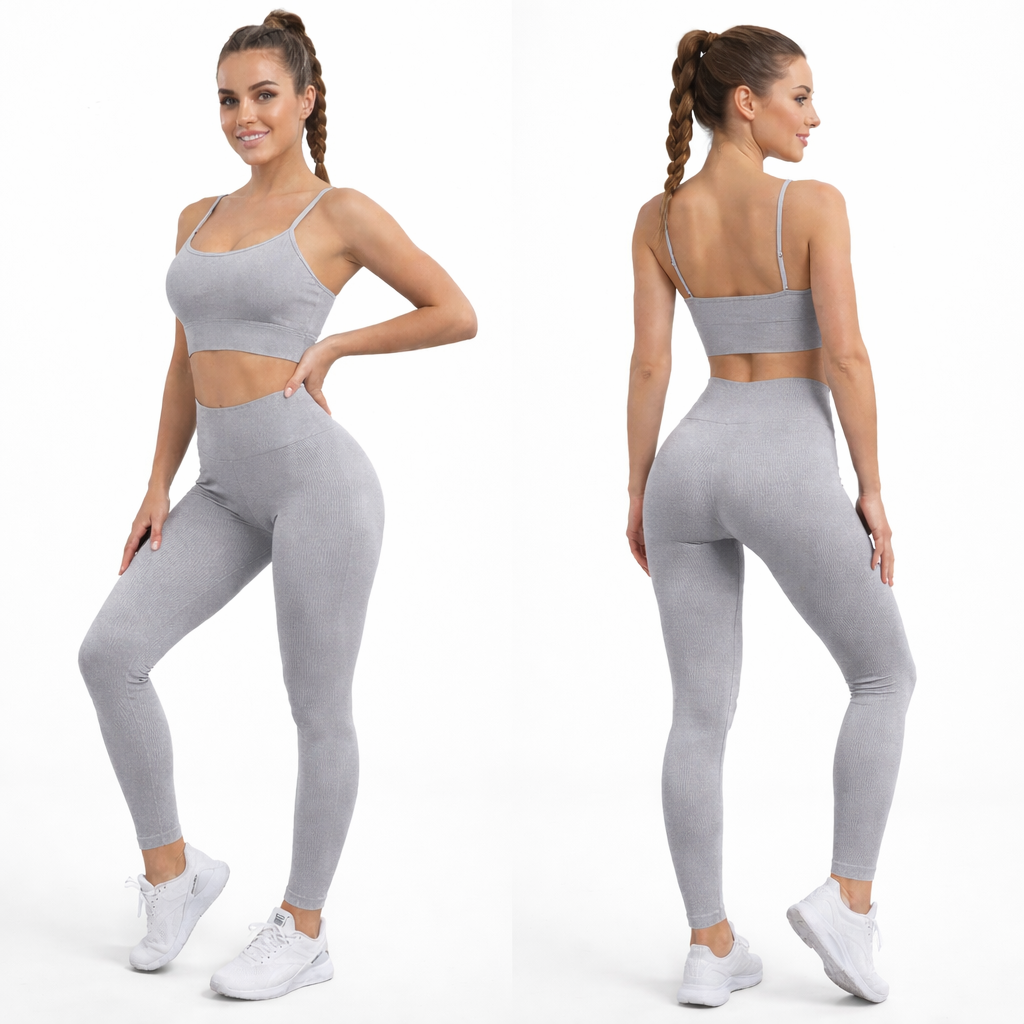 Ensemble sport sculptant seamless – legging taille haute & brassière maintien – coupe seconde peau