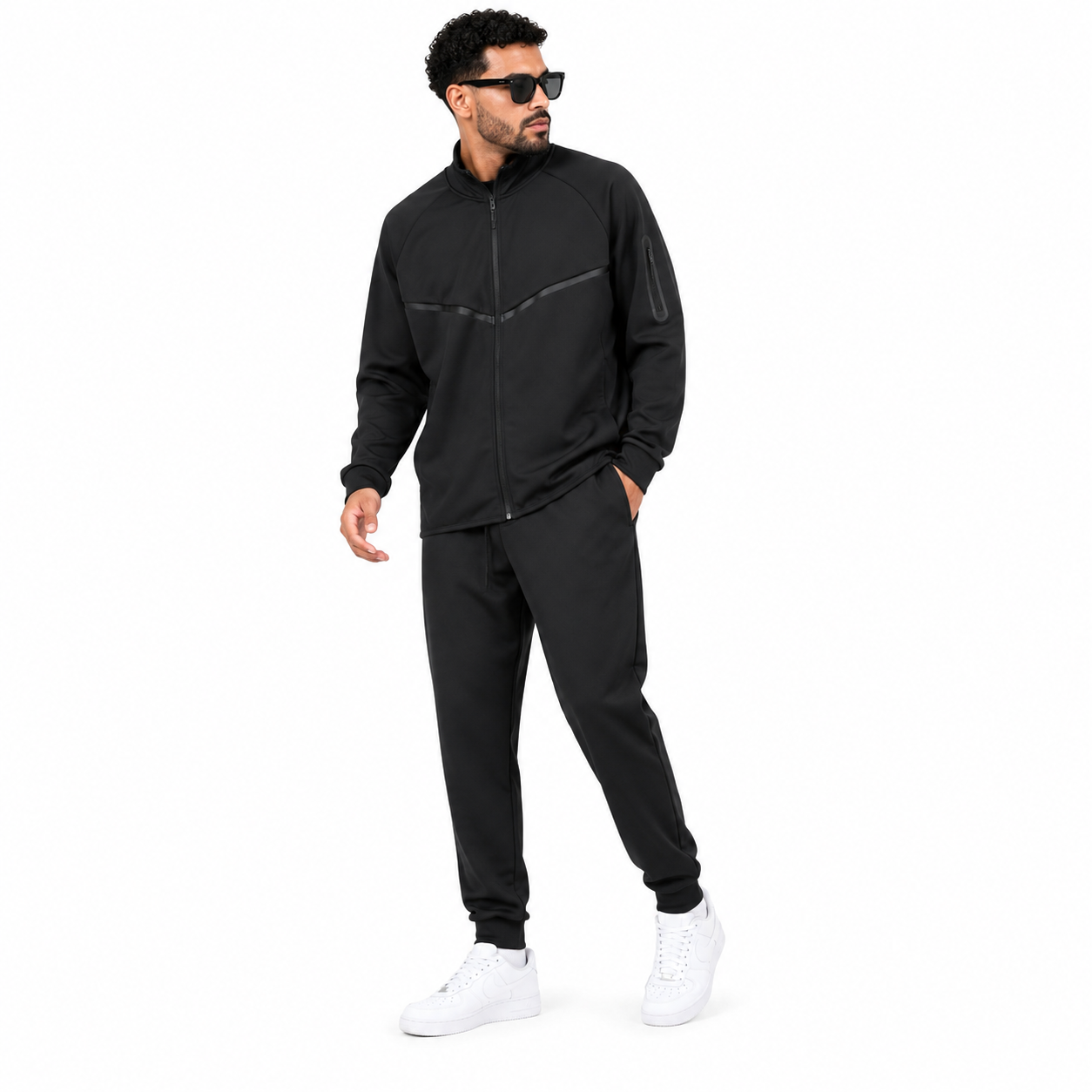 Ensemble de Survêtement Homme Zippé – Veste Col Montant & Pantalon Jogging Confort