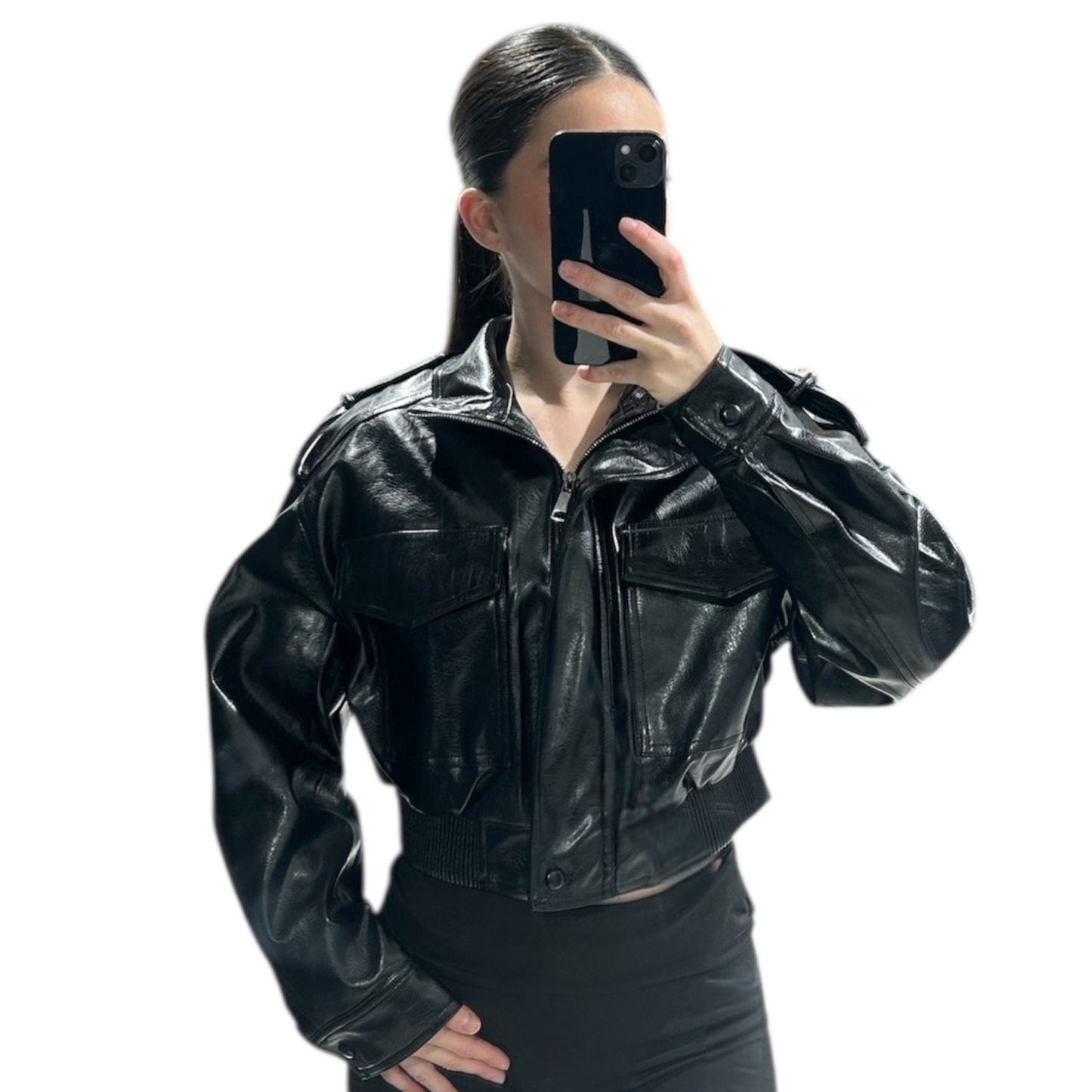 Veste courte effet cuir 265