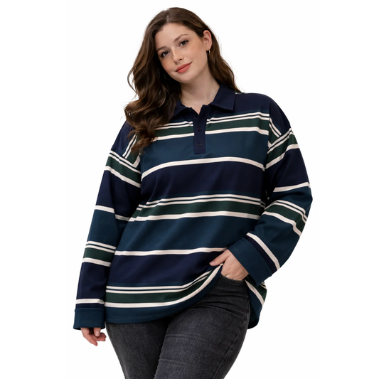 Pull oversize stylé a rayures 248